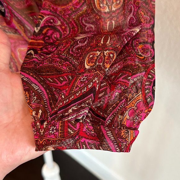INC INTERNATIONAL Semi-Sheer Paisley Boho Top - SP - Picture 5 of 9